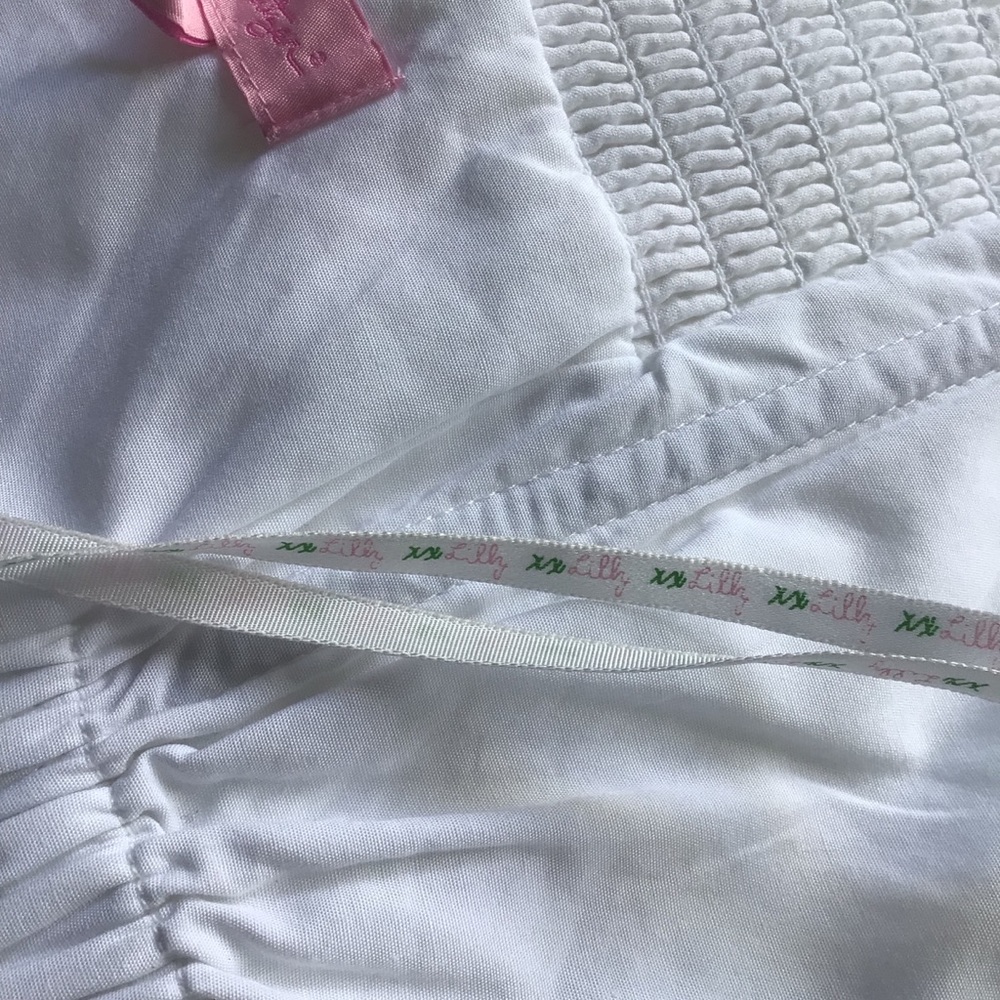 LILLY PULITZER WHITE COTTON EMBELLISHED HALTER DRESS SIZE 8 - Picture 15 of 16